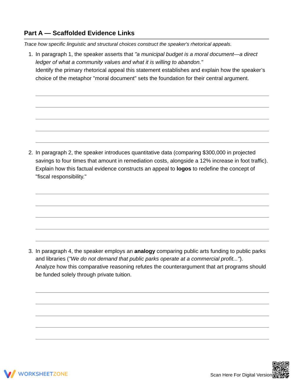 Aligned Rhetorical Appeals Worksheet | Grade 10 English II - Page 3