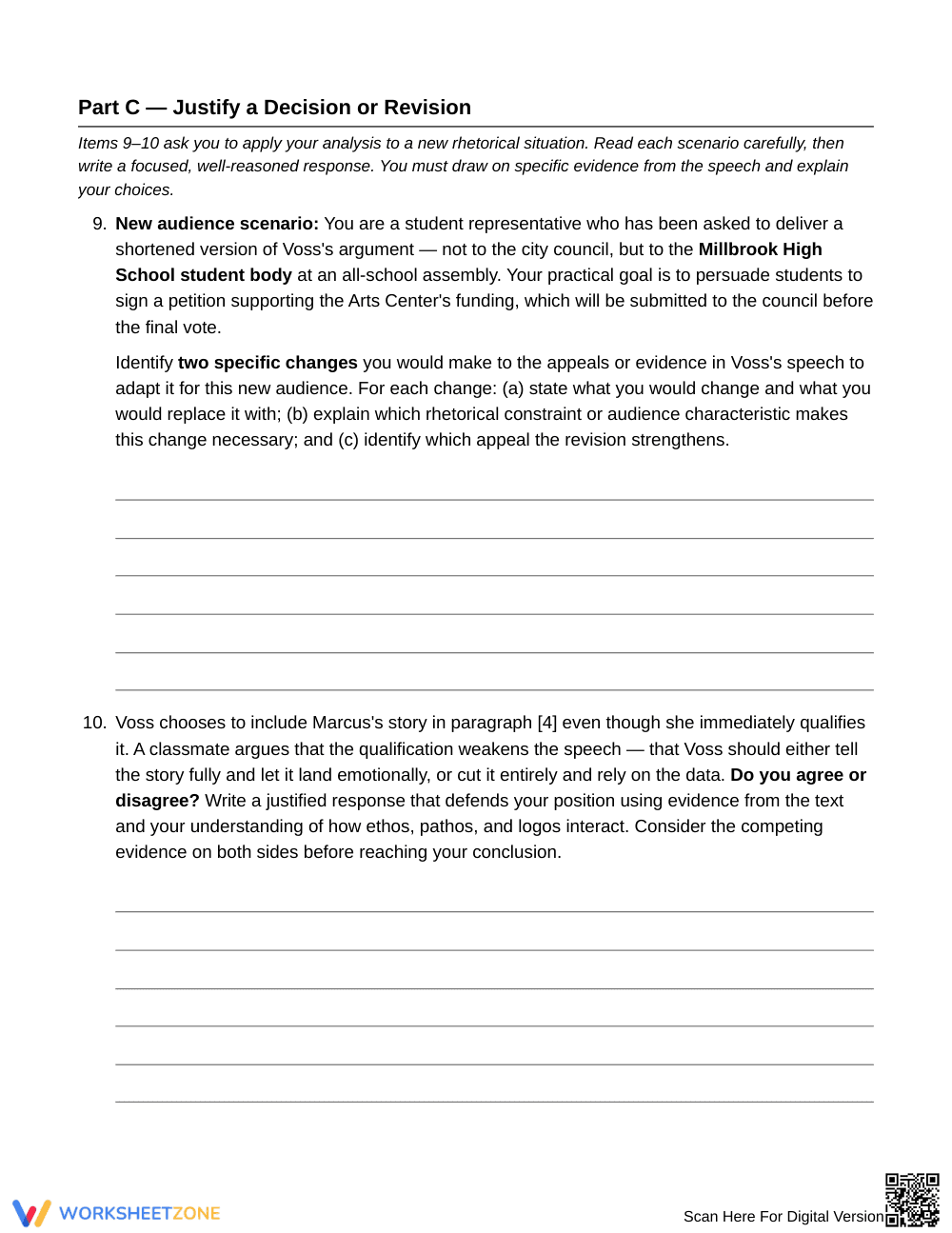 Aligned Adapting Appeals Worksheet | Grade 10 English II - Page 6