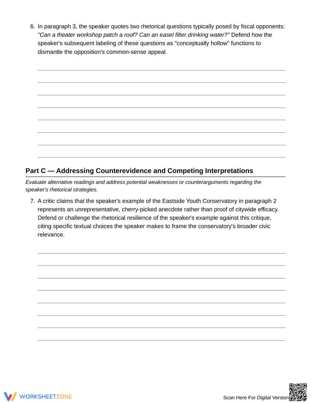 Essential Rhetorical Defense Worksheet | Grade 10 English II - Page 5