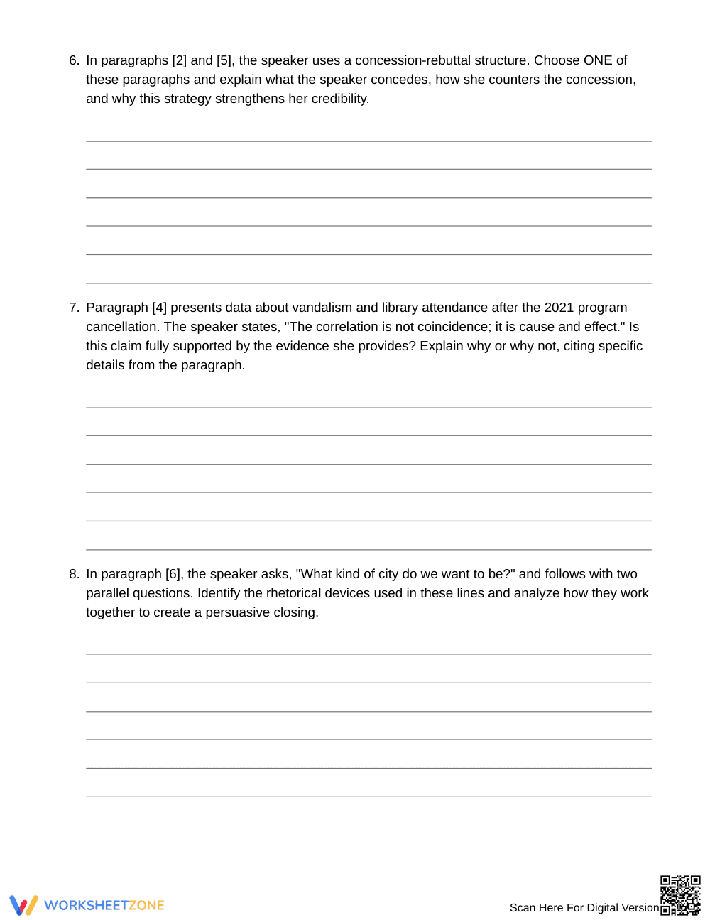 Printable Rhetorical Devices Worksheet | Grade 10 - Page 4