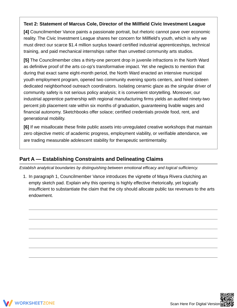 Essential Rhetoric vs Logic Worksheet | Grade 10 English II - Page 2