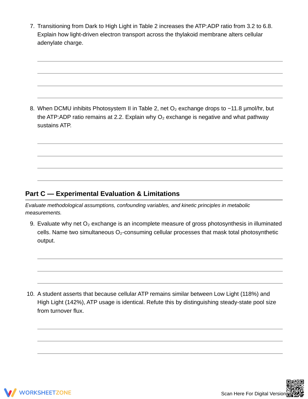 Essential ATP & Gas Data Worksheet | Grade 10 Biology - Page 5