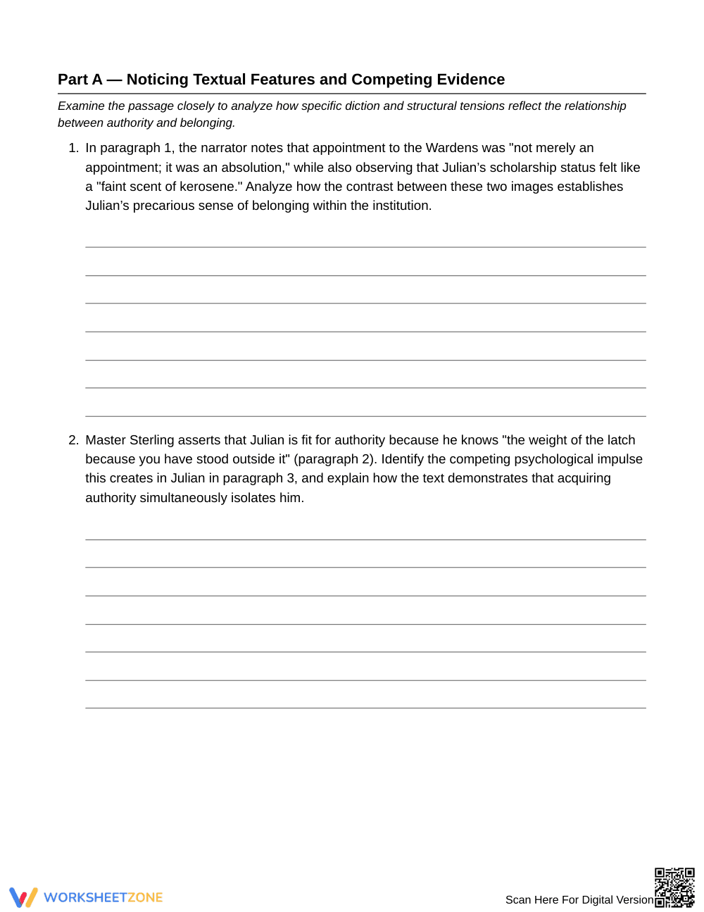 Complete Quote Commentary Worksheet | Grade 10 English II - Page 3