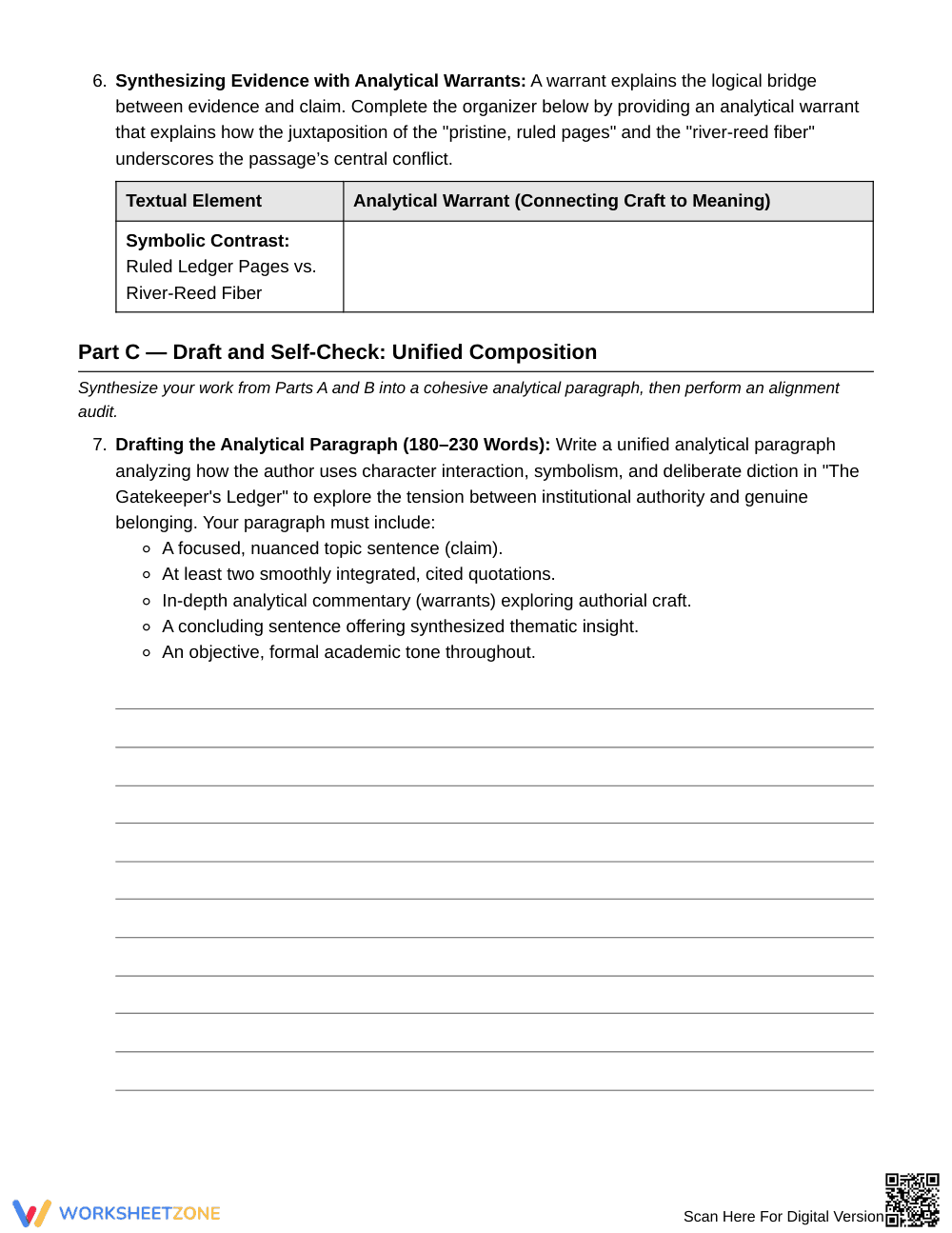 Proven Analytical Paragraph Worksheet | Grade 10 English II - Page 5