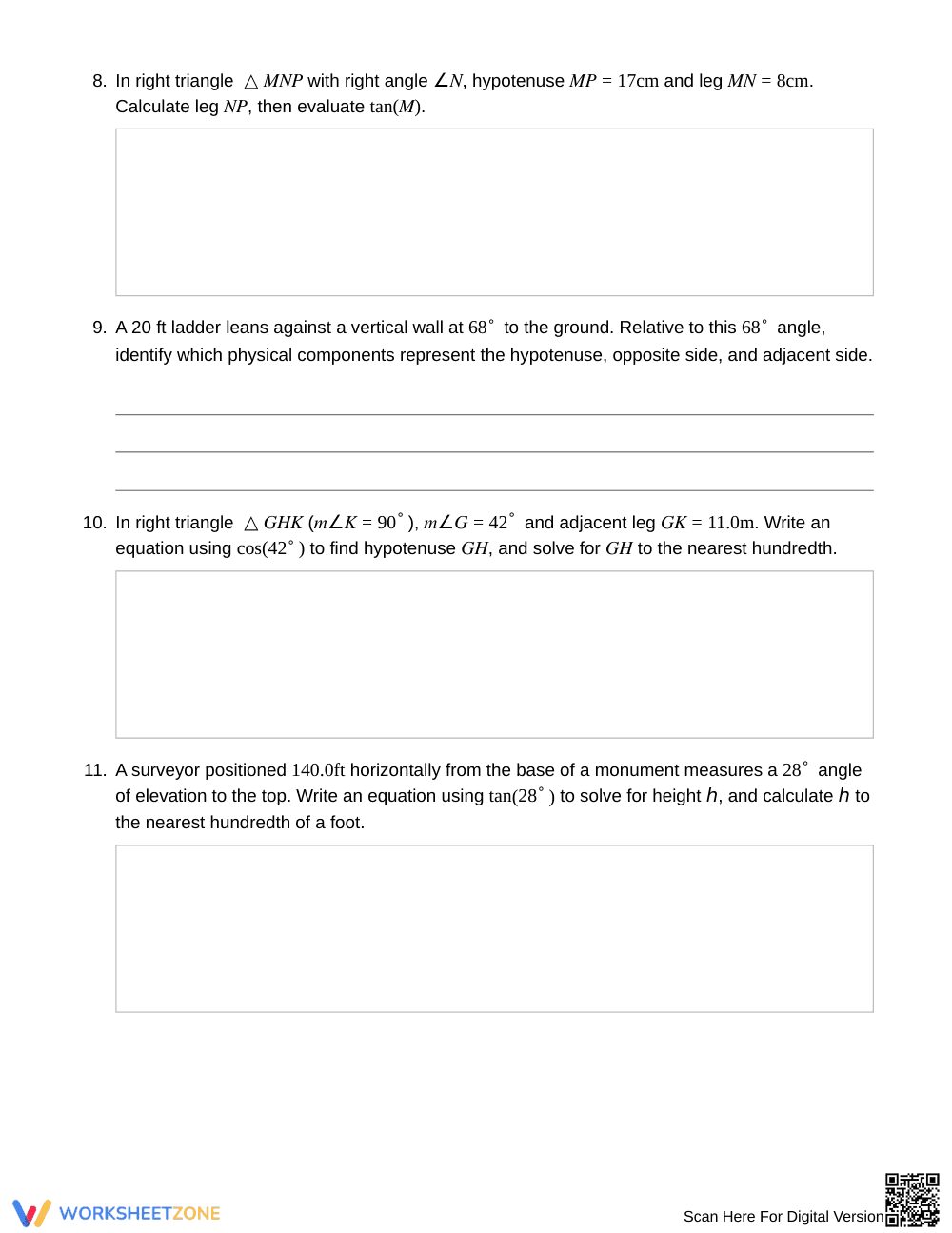 Aligned Right Triangle Sides Worksheet | Grade 10 Geometry - Page 3