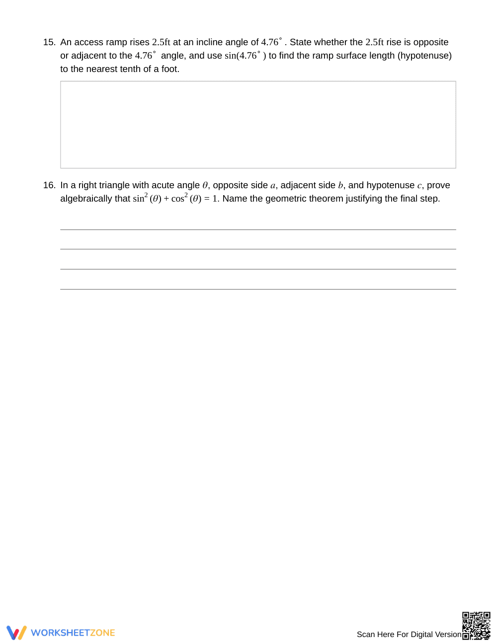 Aligned Right Triangle Sides Worksheet | Grade 10 Geometry - Page 5