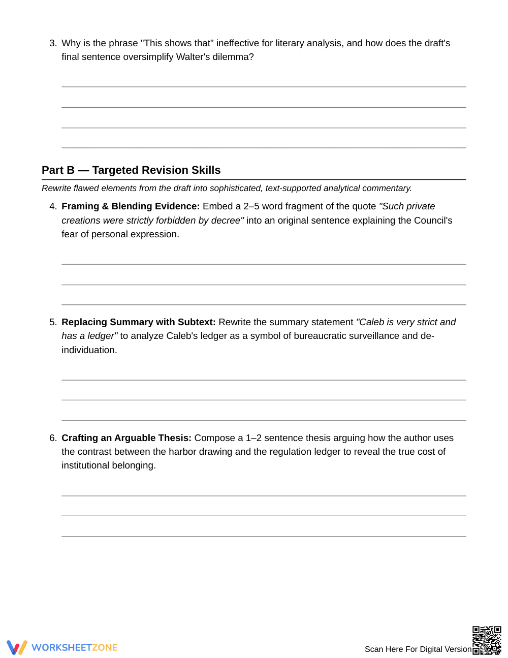 Complete Evidence Repair Worksheet | Grade 10 English II - Page 4