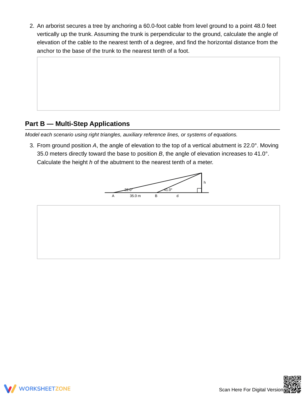 Proven Height & Distance Trig Worksheet | Grade 10 Geometry - Page 2