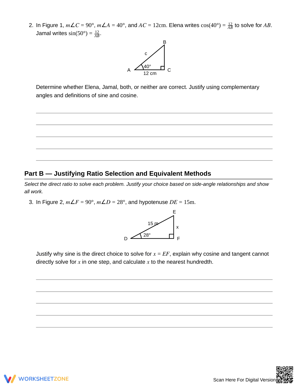 Complete Choice of Ratio Worksheet | Grade 10 Geometry - Page 2