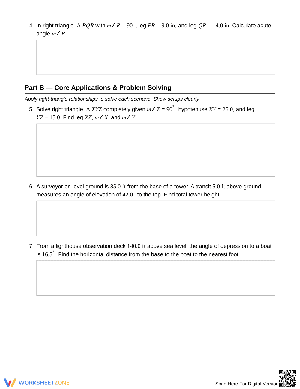 Complete Right-Triangle Trig Worksheet | Grade 10 Geometry - Page 2