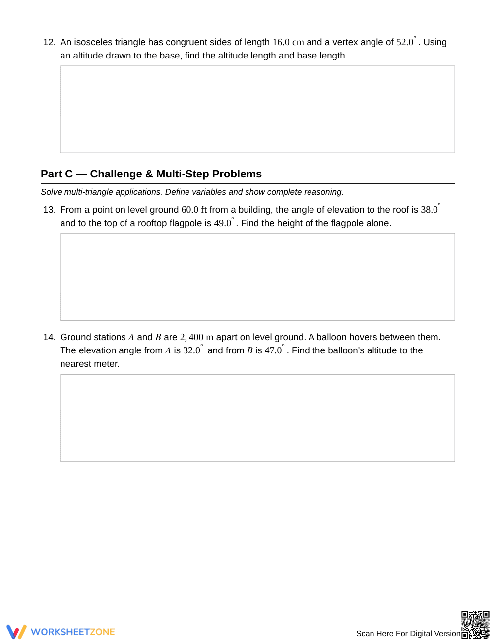 Complete Right-Triangle Trig Worksheet | Grade 10 Geometry - Page 4