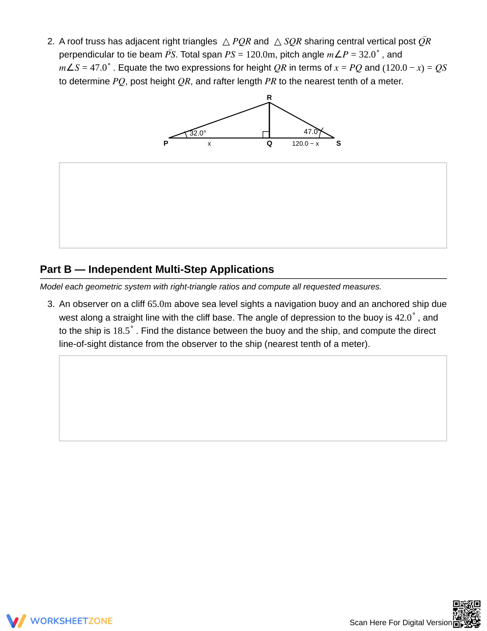 Complete Two-Triangle Trig Worksheet | Grade 10 Geometry - Page 2