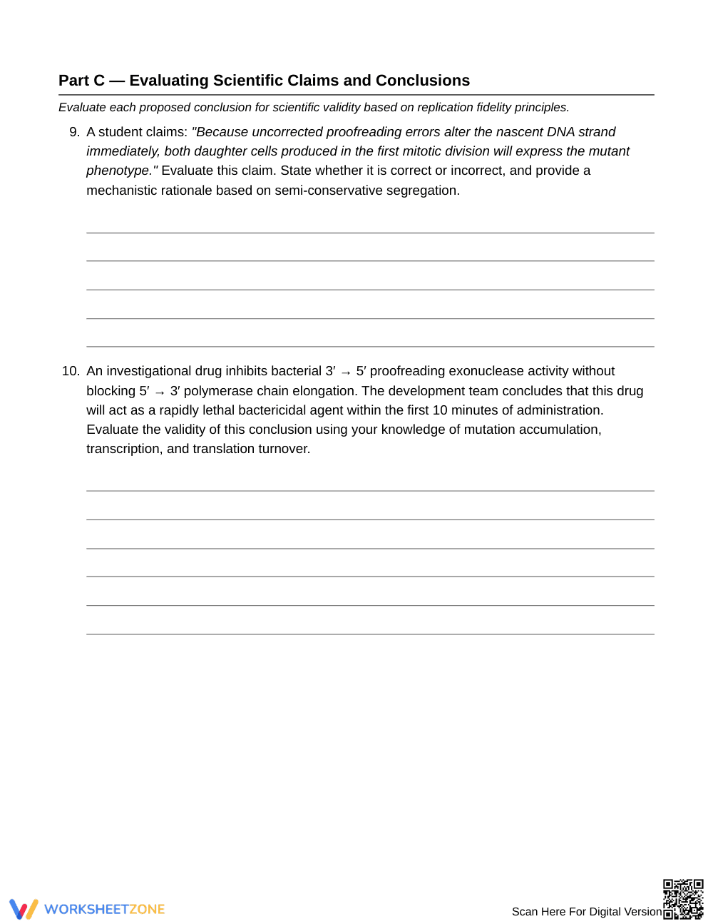Complete DNA Proofreading Worksheet | Grade 10 Biology - Page 5