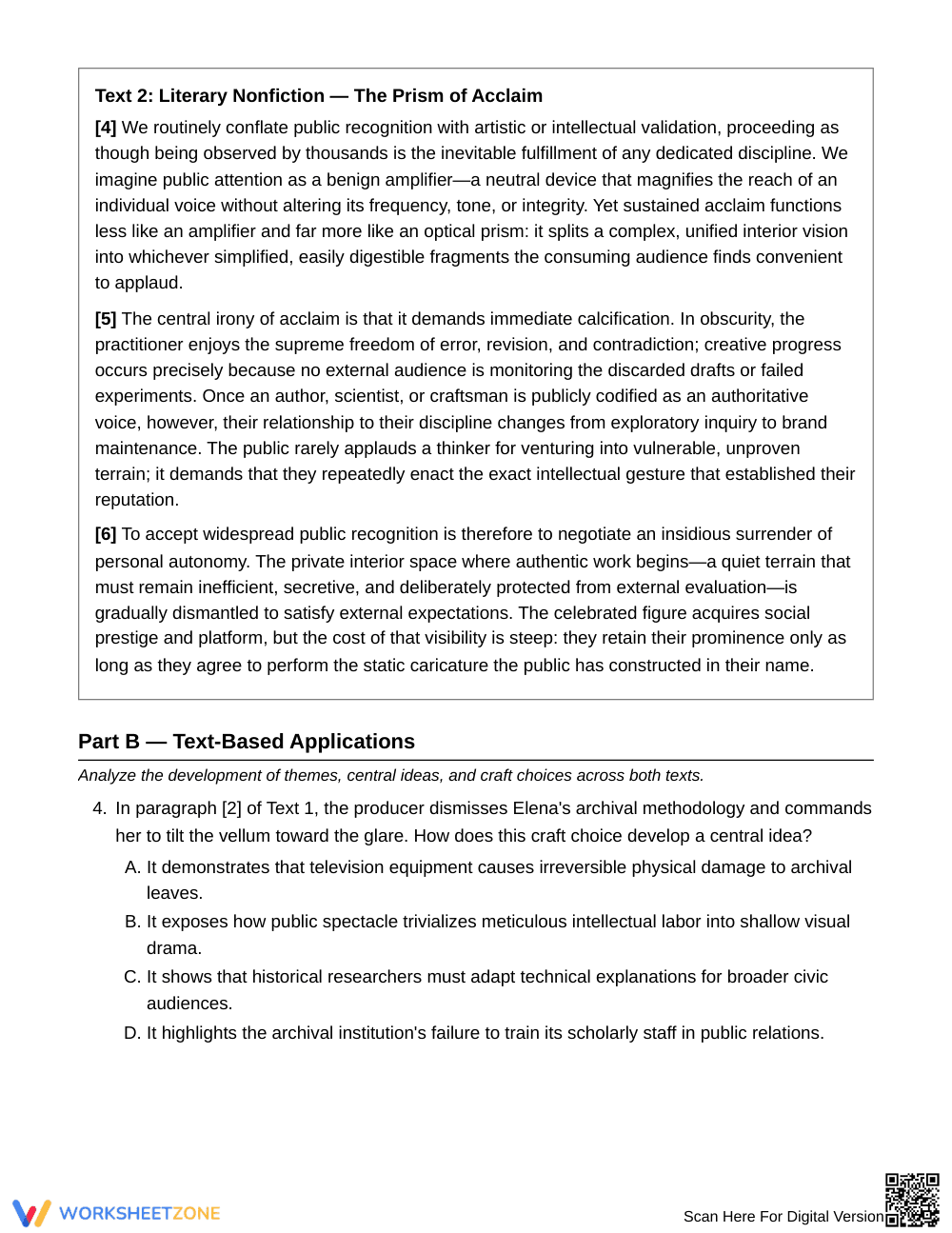 Essential Nuanced Theme Worksheet | Grade 10 English II - Page 3