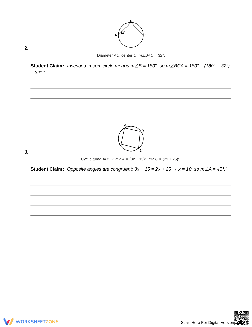 Proven Circle Theorem Errors Worksheet | Grade 10 Geometry - Page 2