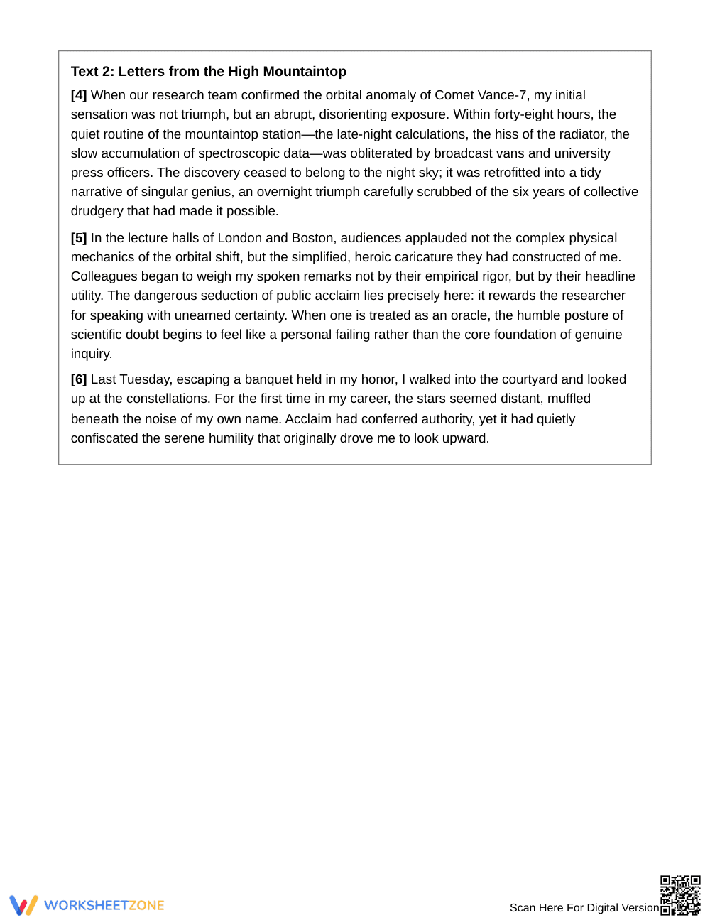 Complete Qualified Reading Worksheet | Grade 10 English II - Page 2