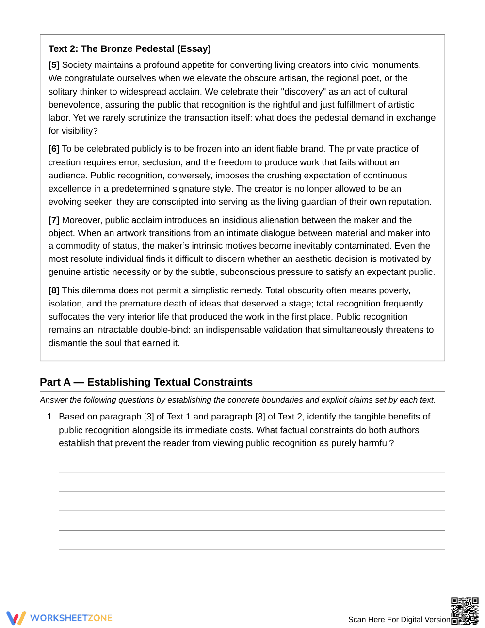 Proven Unresolved Tension Worksheet | Grade 10 English II - Page 3