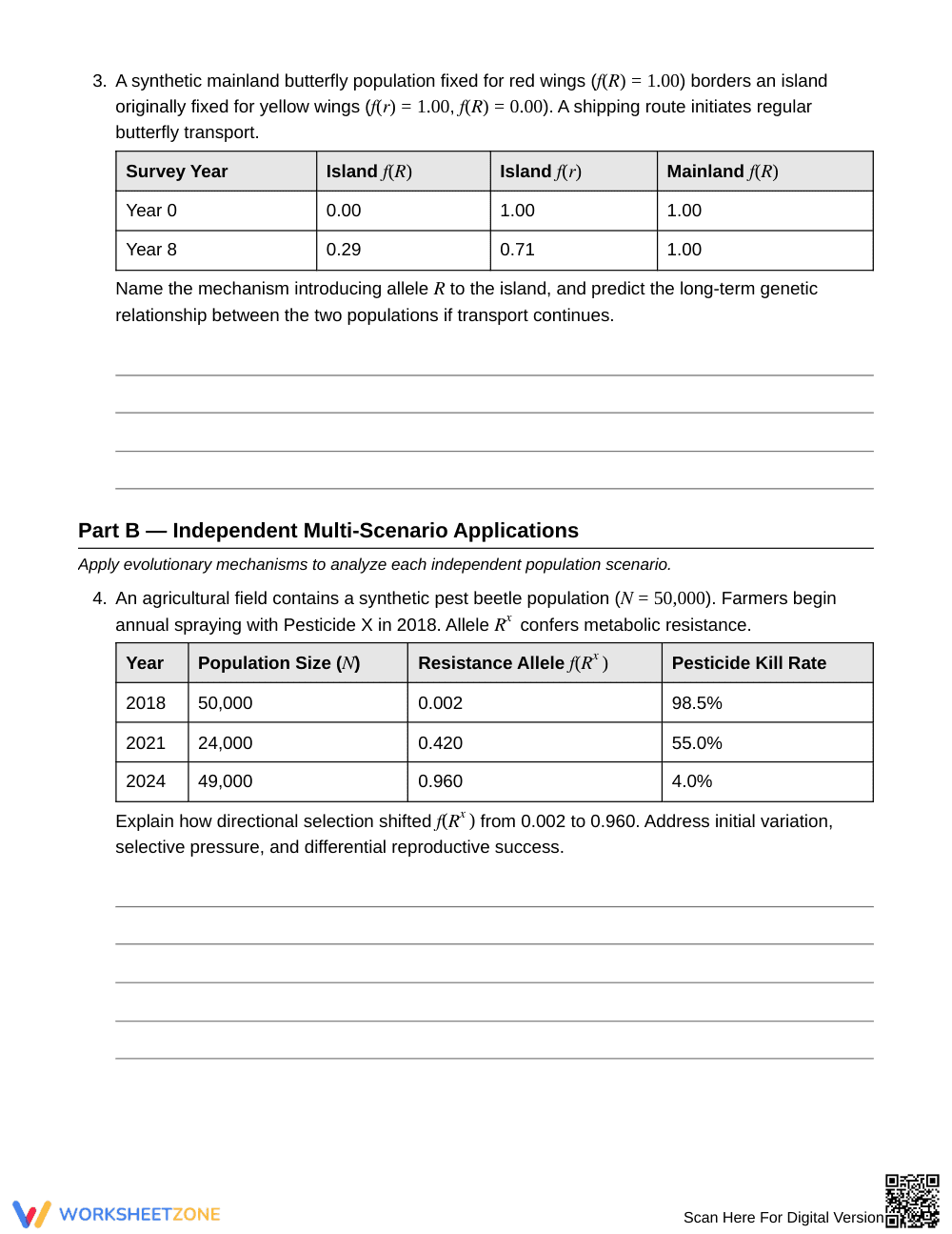 Proven Allele Frequency Change Worksheet | Grade 10 Biology - Page 3