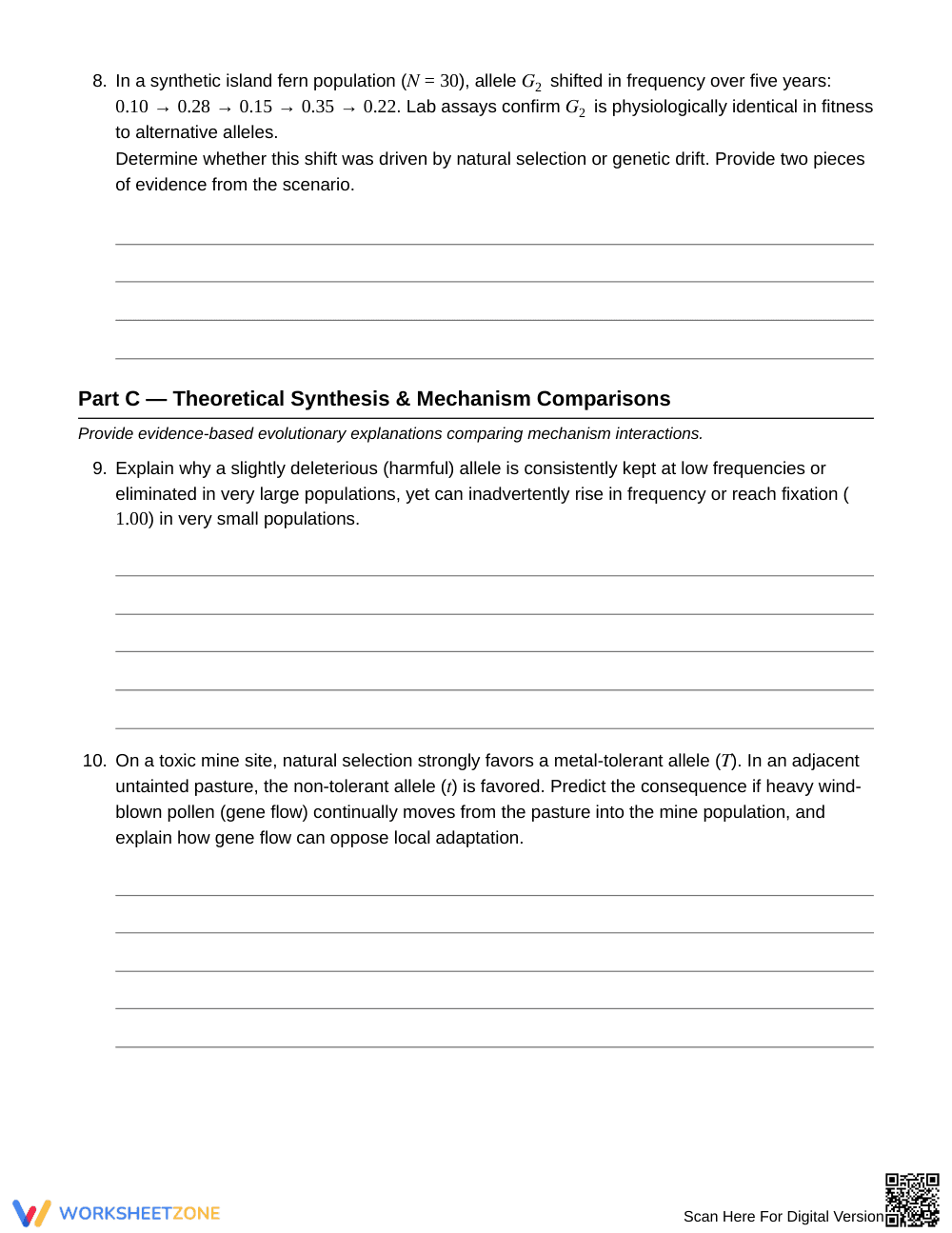 Proven Allele Frequency Change Worksheet | Grade 10 Biology - Page 6
