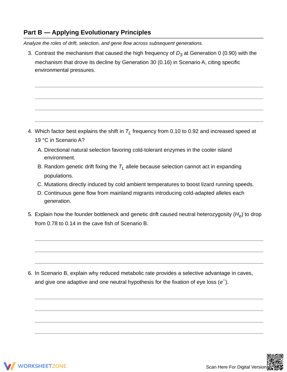 Essential Founder Populations Worksheet | Grade 10 Biology - Page 3
