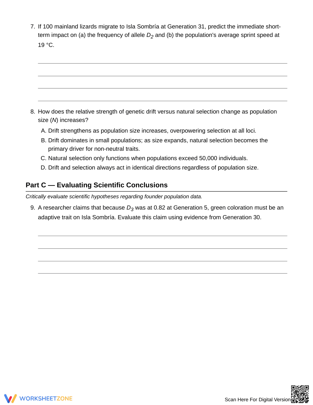 Essential Founder Populations Worksheet | Grade 10 Biology - Page 4