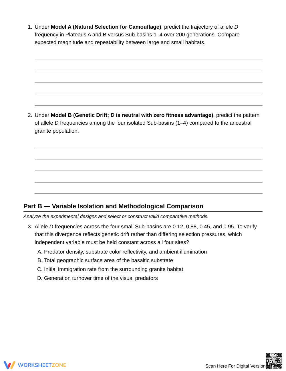 Essential Selection & Drift Worksheet | Grade 10 Biology - Page 2
