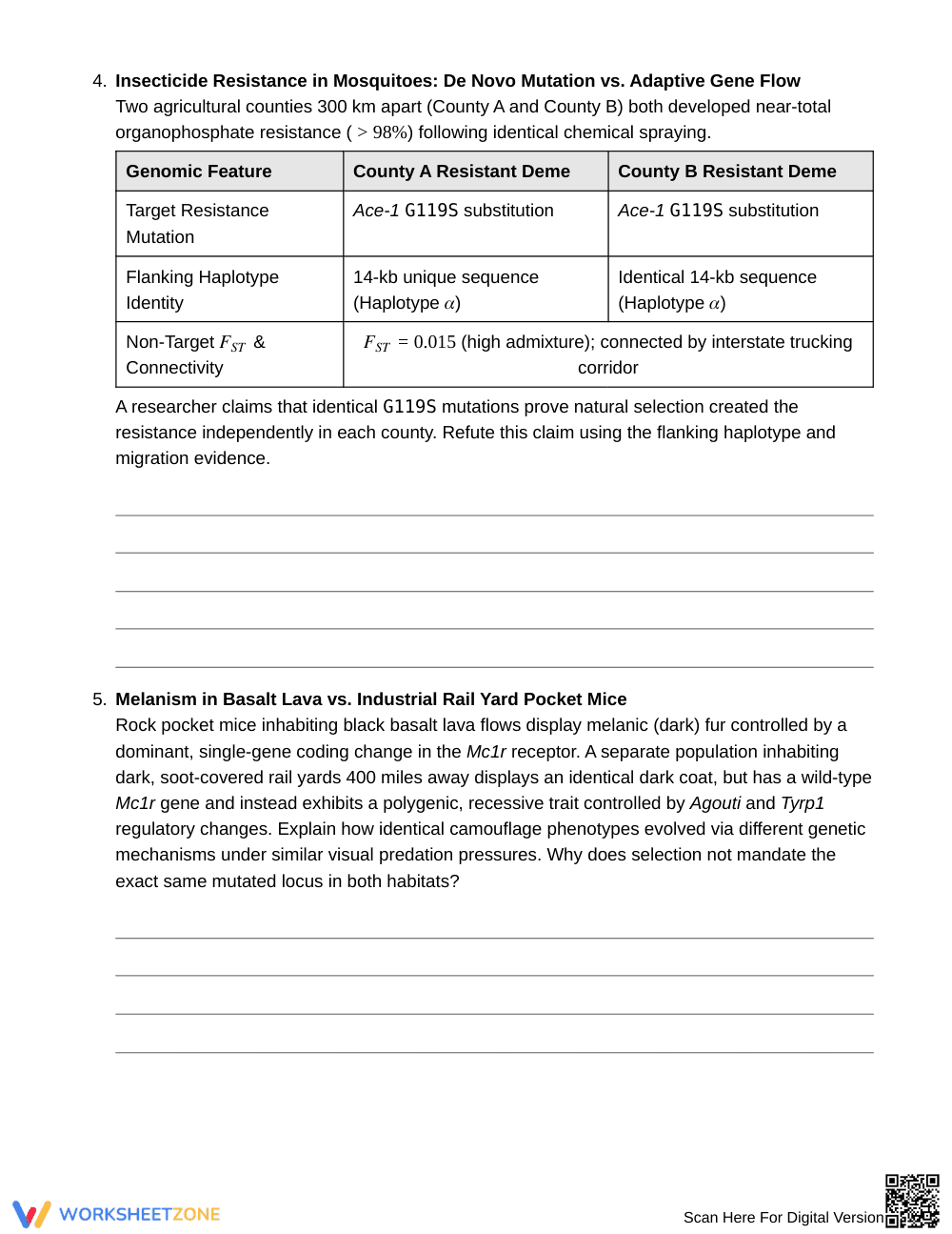 Proven Evolutionary Mechanisms Worksheet | Grade 10 Biology - Page 4