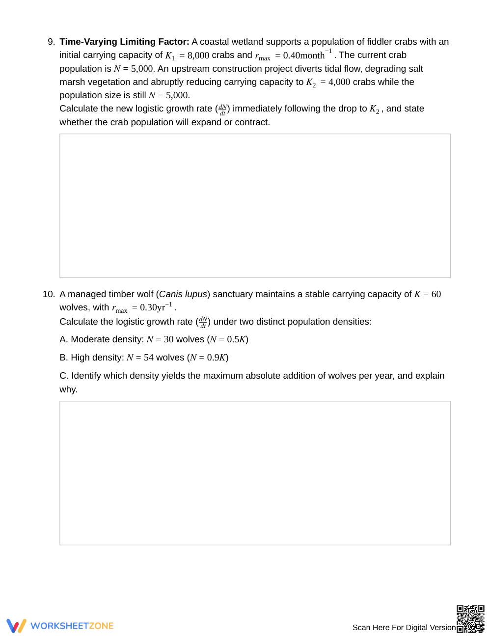 Complete Population Growth Worksheet | Grade 10 Biology - Page 4