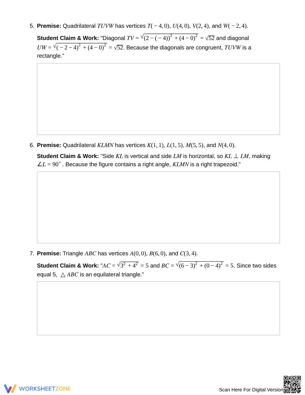 Aligned Coordinate Proofs Worksheet | Grade 10 Geometry - Page 4