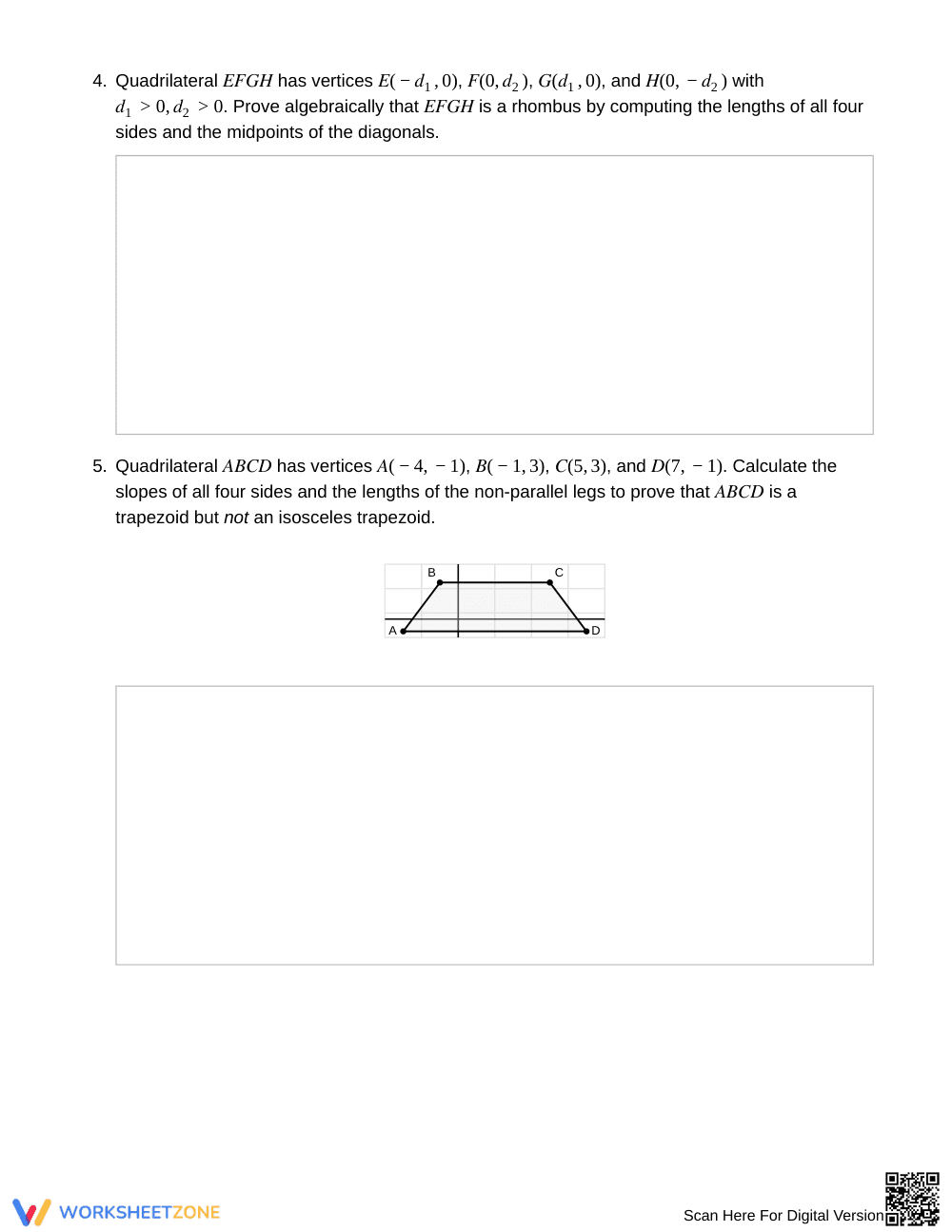 Complete Coordinate Proofs Worksheet | Grade 10 Geometry - Page 3