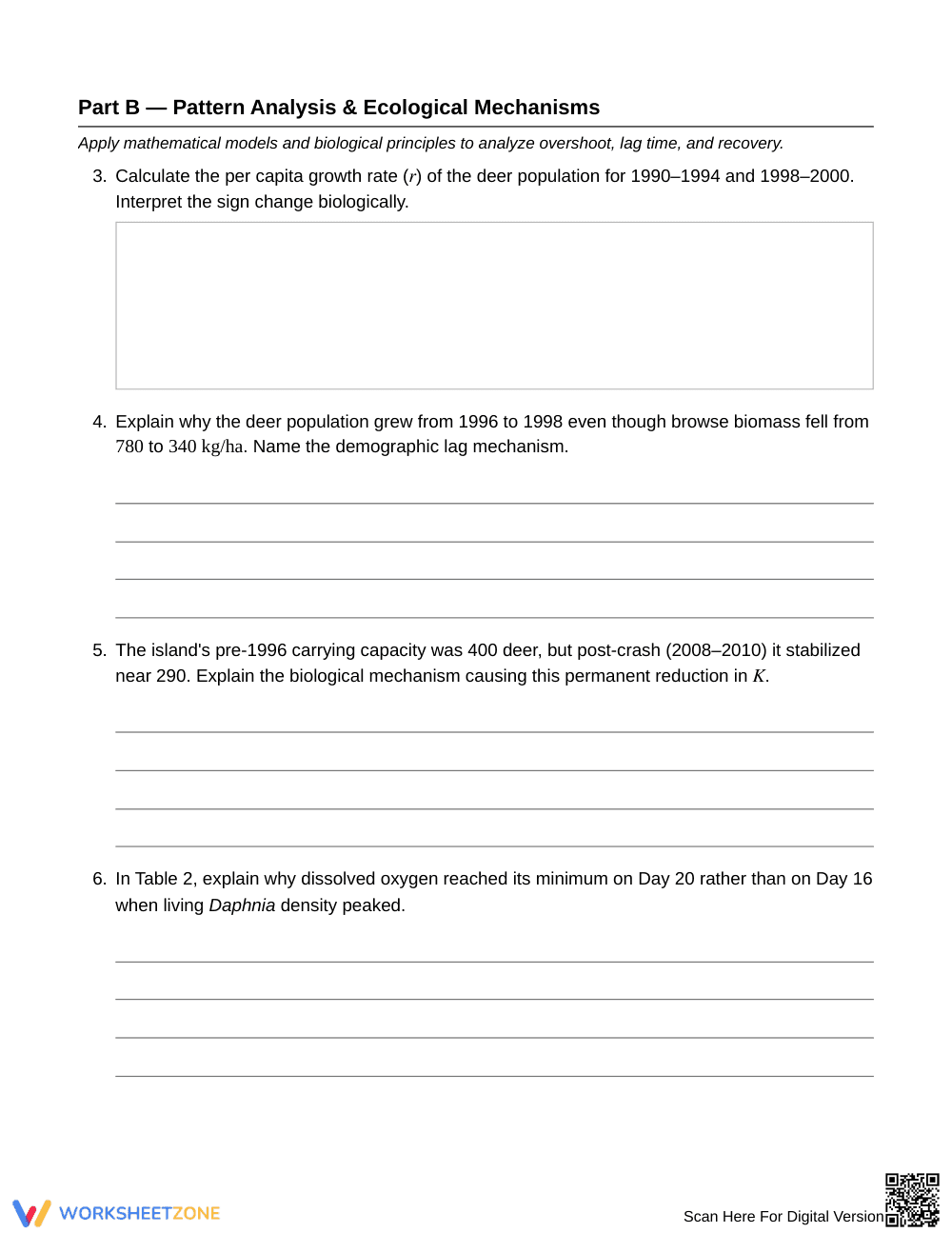 Complete Population Overshoot Worksheet | Grade 10 Biology - Page 4