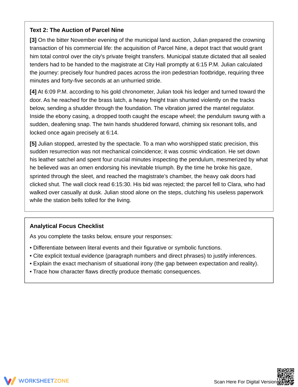 Essential Motif & Irony Worksheet | Grade 10 English II - Page 2