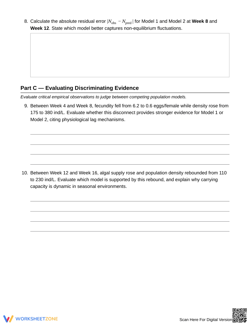 Essential Population Models Worksheet | Grade 10 Biology - Page 4