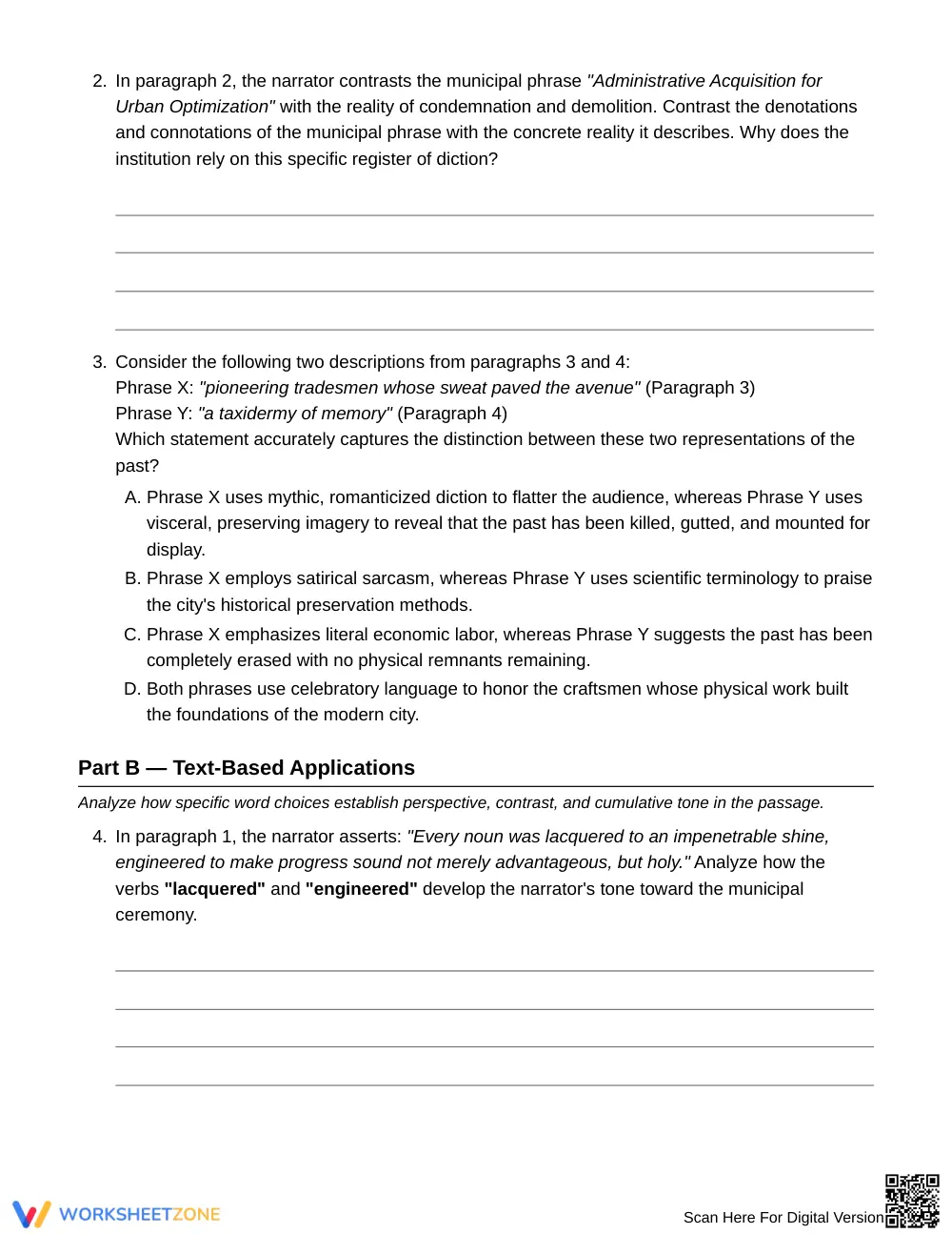Complete Connotation & Tone Worksheet | Grade 10 English II - Page 3