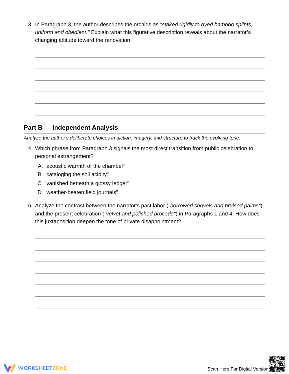 Essential Tone Shift Worksheet | Grade 10 English II - Page 4