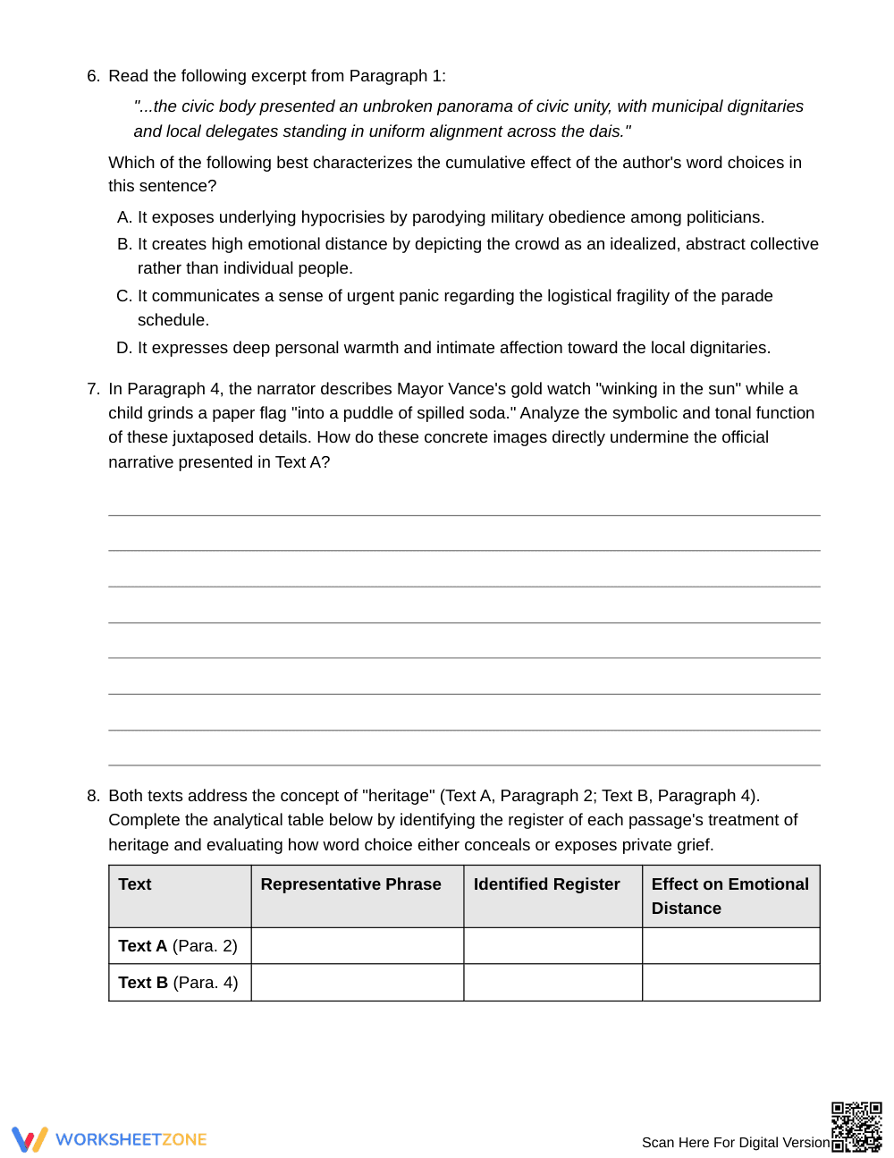 Proven Register & Distance Worksheet | Grade 10 English II - Page 5