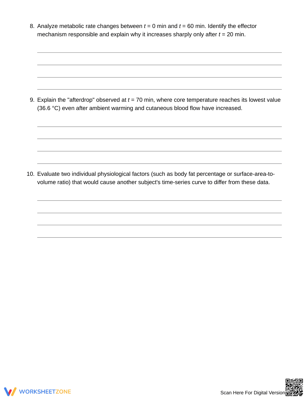 Ready Homeostasis Time Series Worksheet | Grade 10 Biology - Page 4