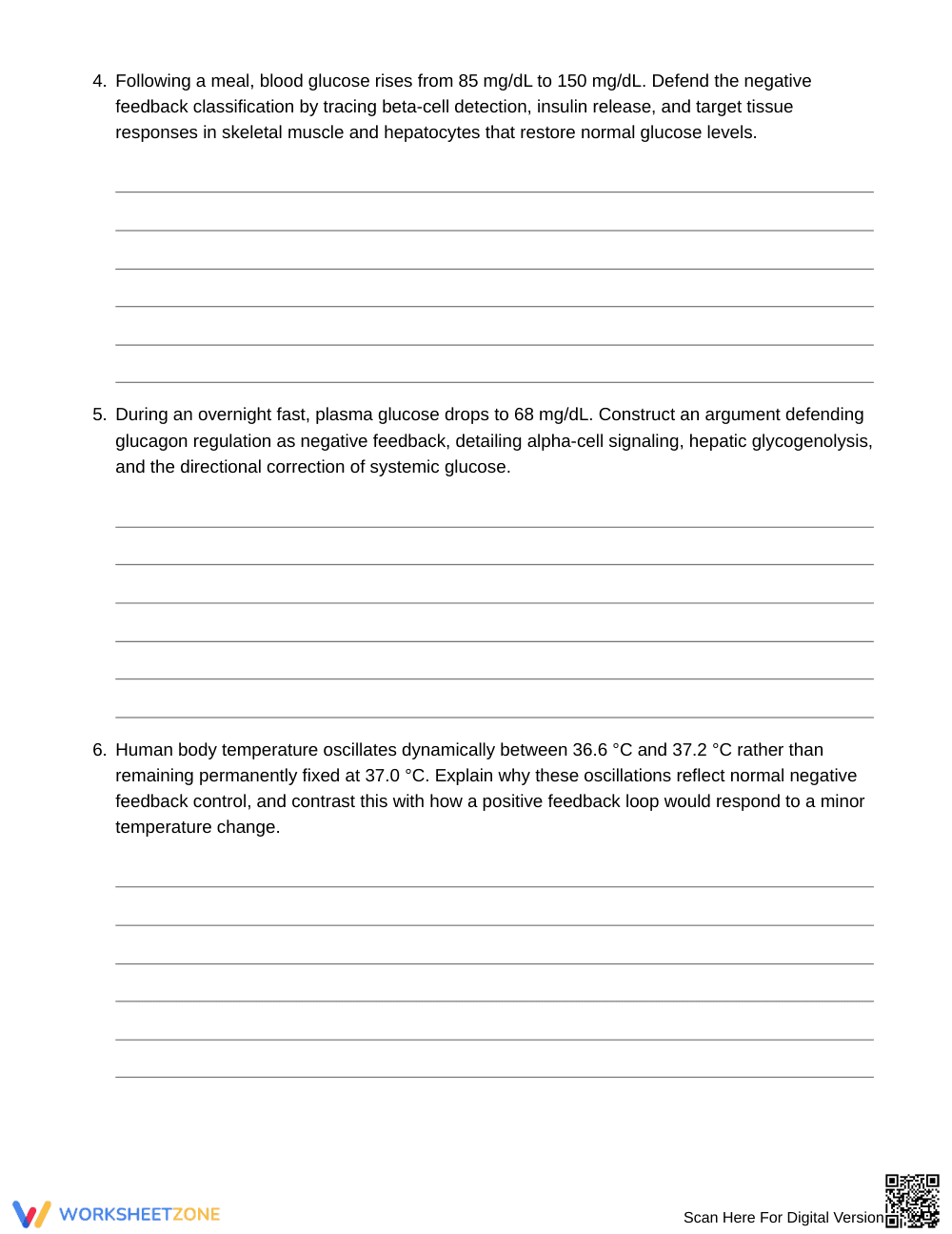Complete Feedback Systems Worksheet | Grade 10 Biology - Page 4