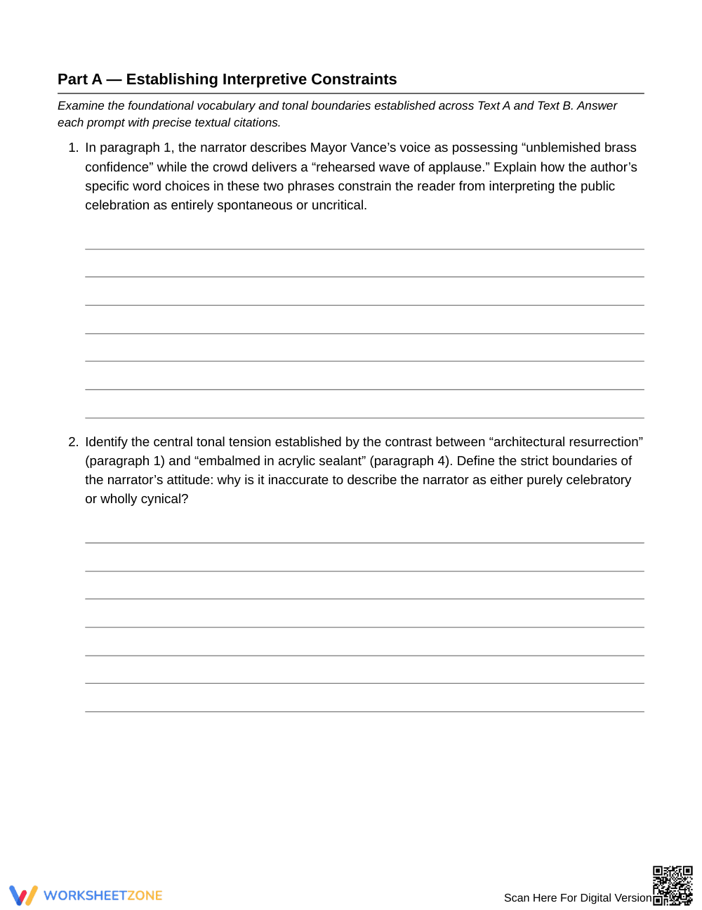 Complete Competing Attitudes Worksheet | Grade 10 English II - Page 3