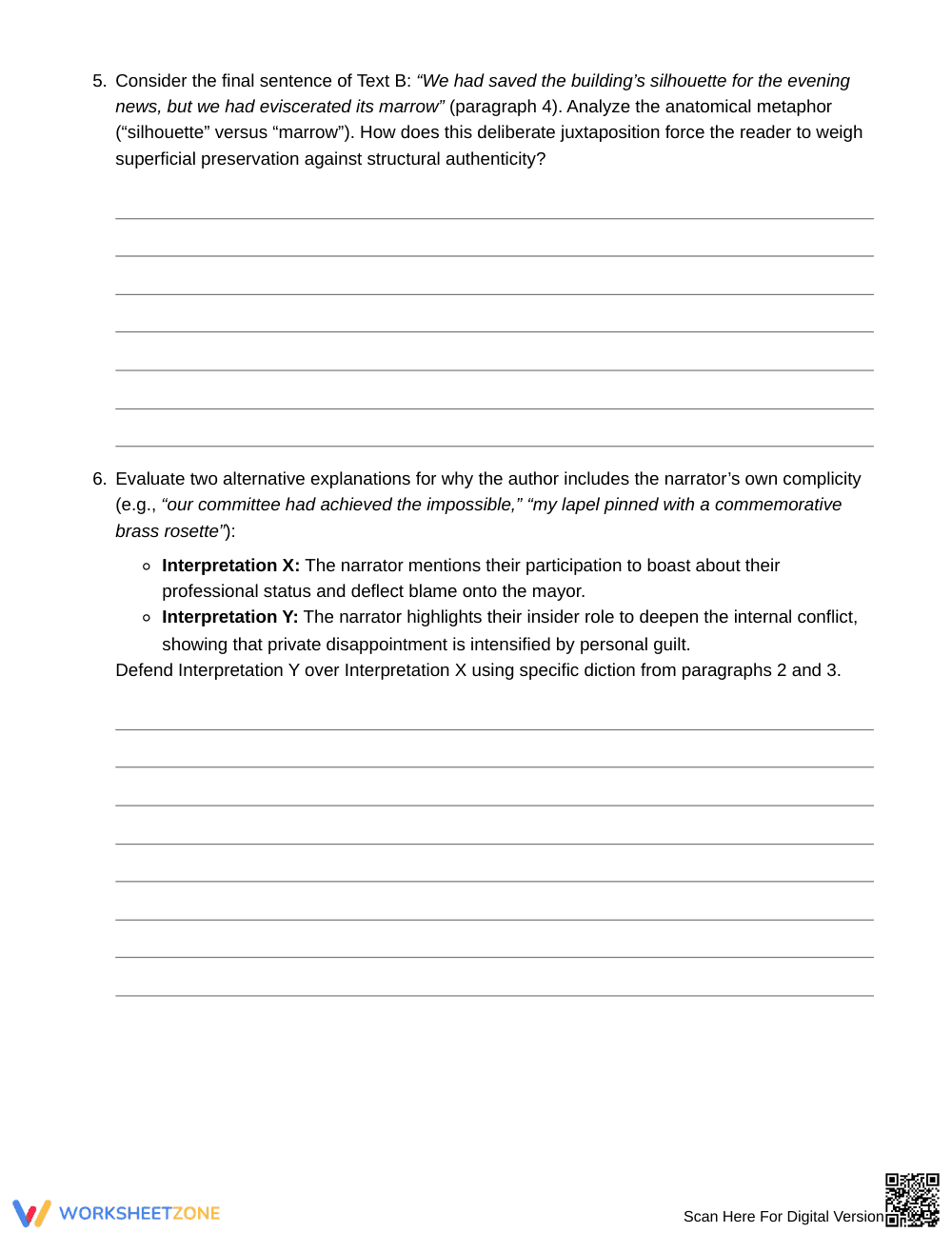 Complete Competing Attitudes Worksheet | Grade 10 English II - Page 5