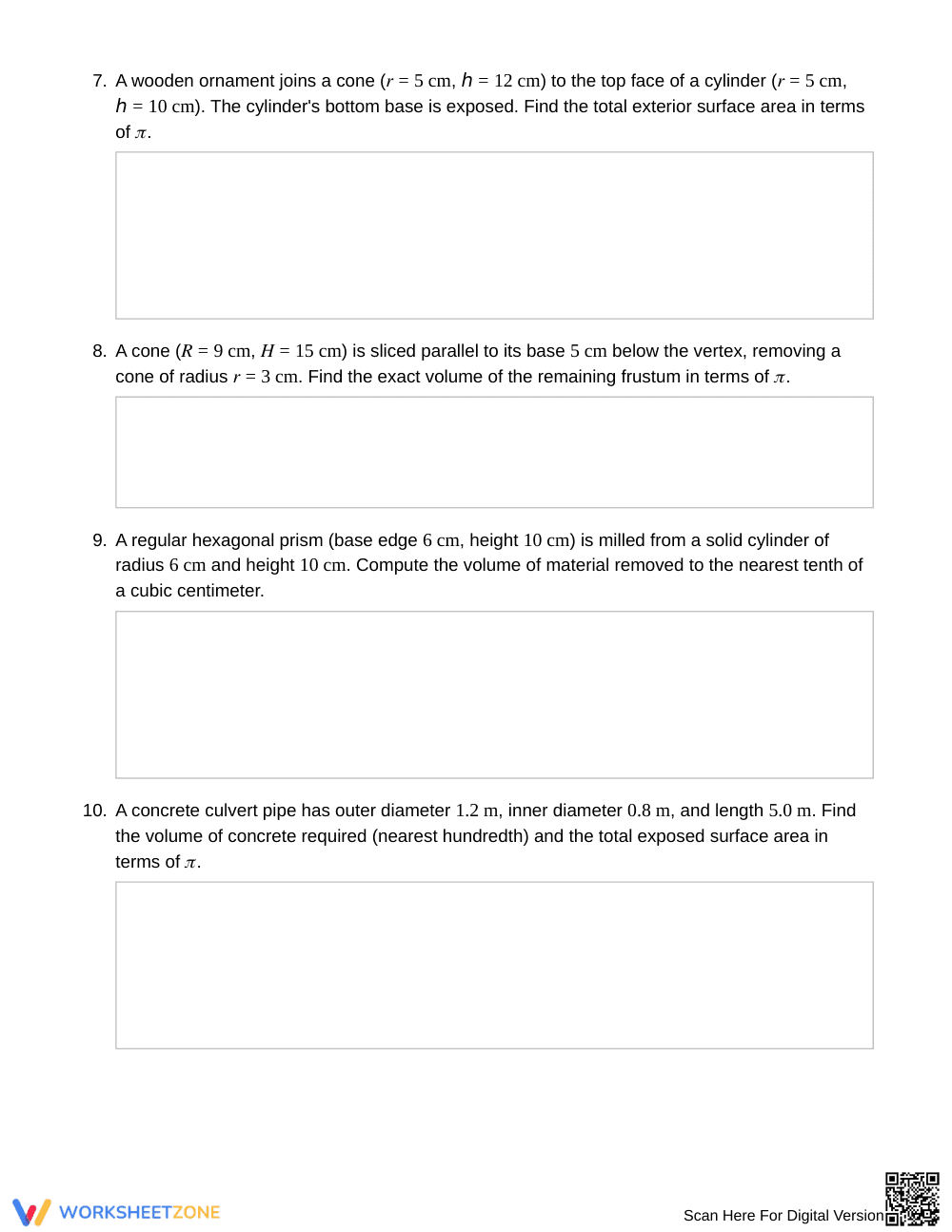 Essential Mixed 3D Solids Worksheet | Grade 10 Geometry - Page 3