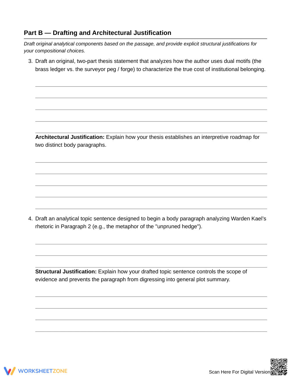 Proven Topic Sentence Role Worksheet | Grade 10 English II - Page 4