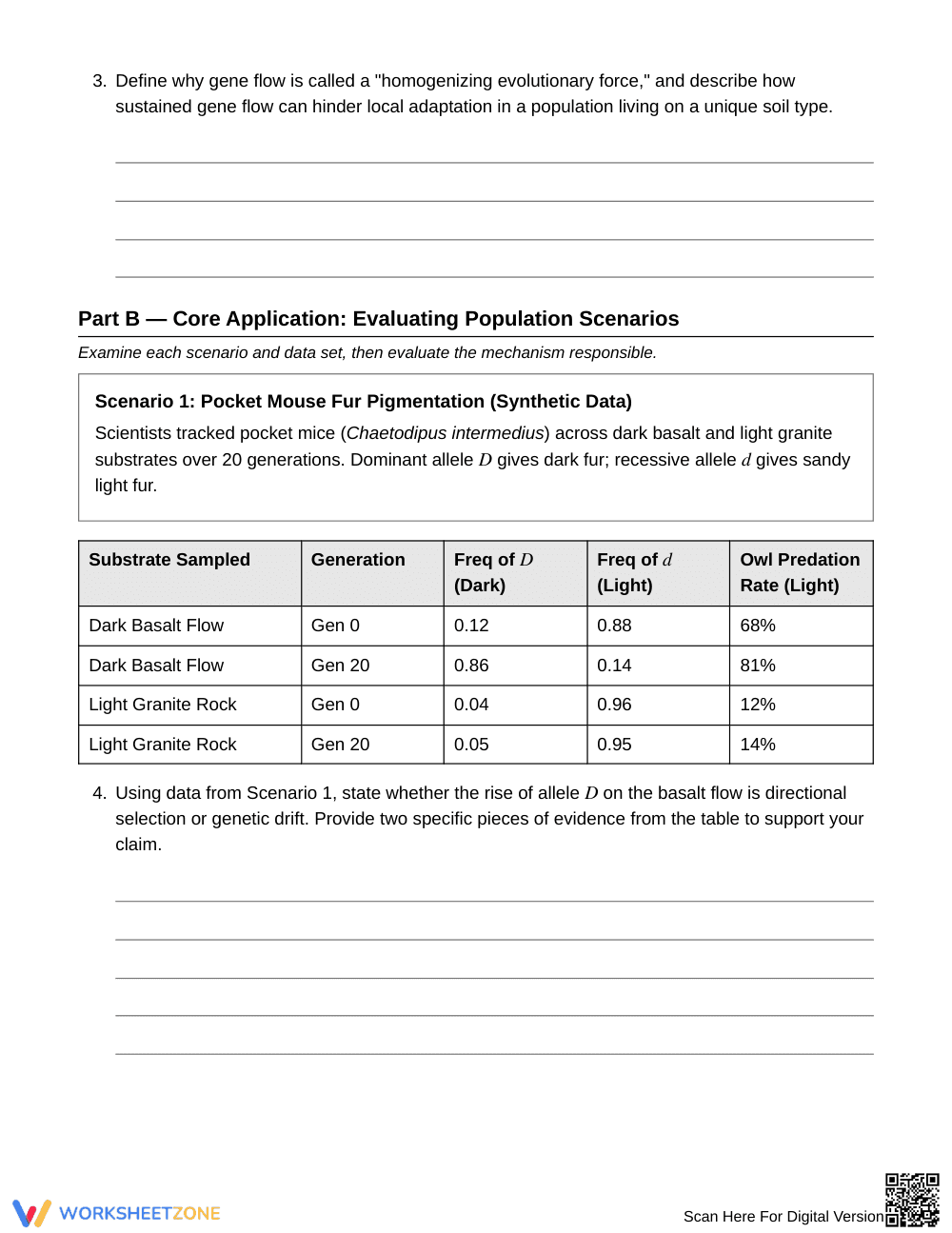 Complete Evolution Mechanisms Worksheet | Grade 10 Biology - Page 2