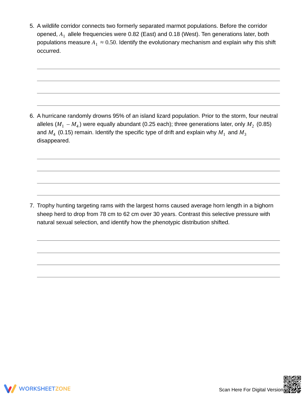 Complete Evolution Mechanisms Worksheet | Grade 10 Biology - Page 3