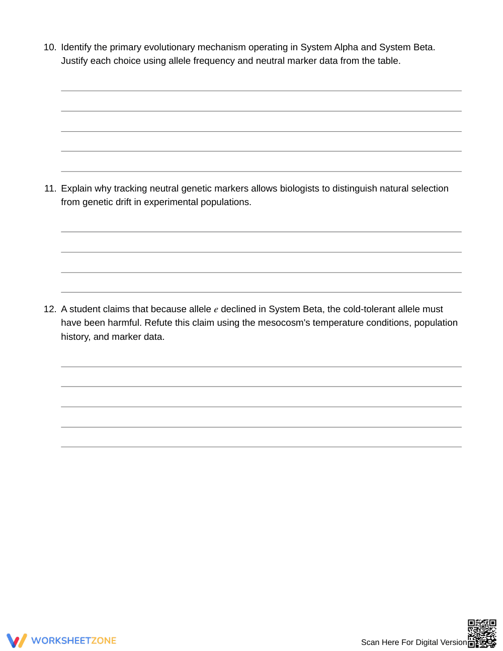 Complete Evolution Mechanisms Worksheet | Grade 10 Biology - Page 5