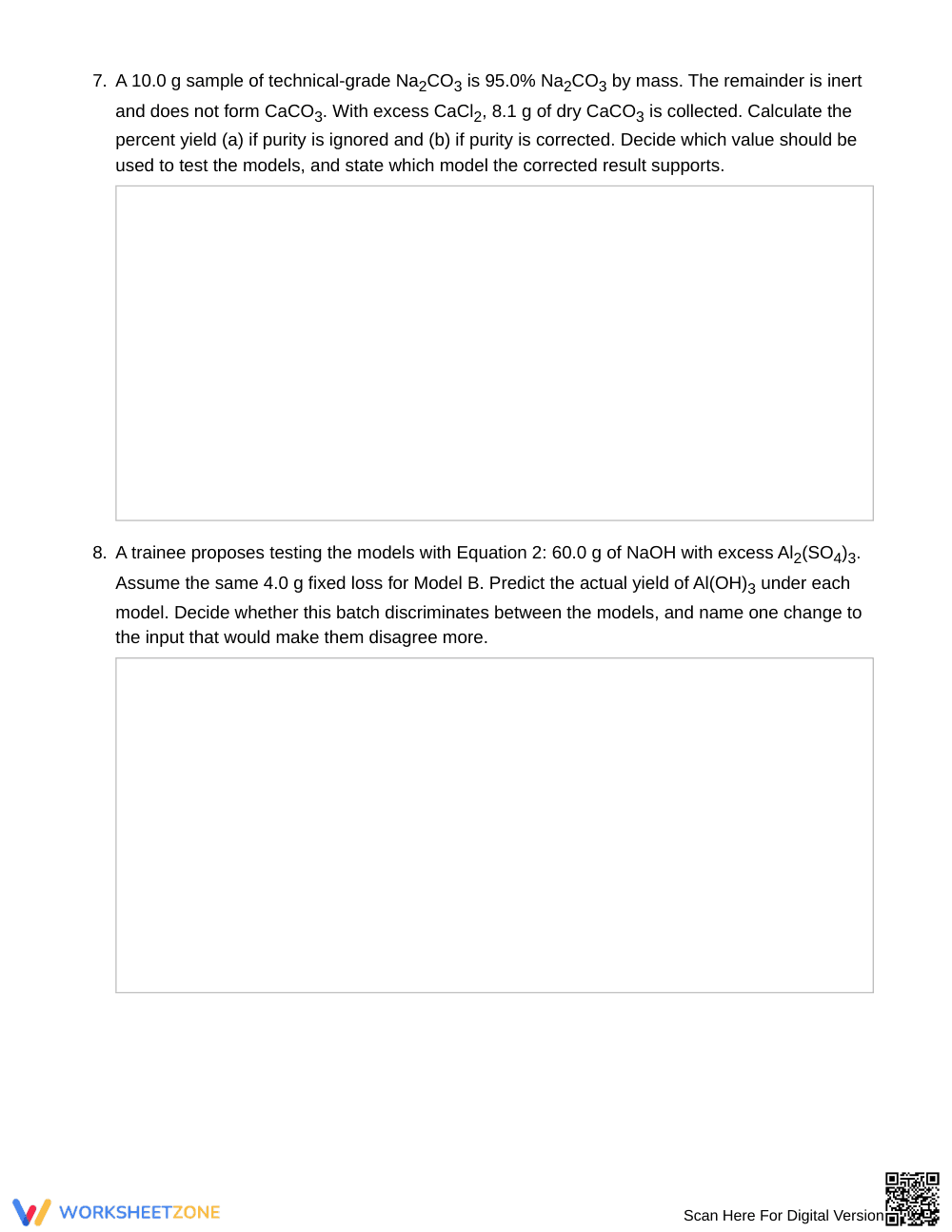 Printable Yield Models Worksheet | Grade 11 Chemistry - Page 4