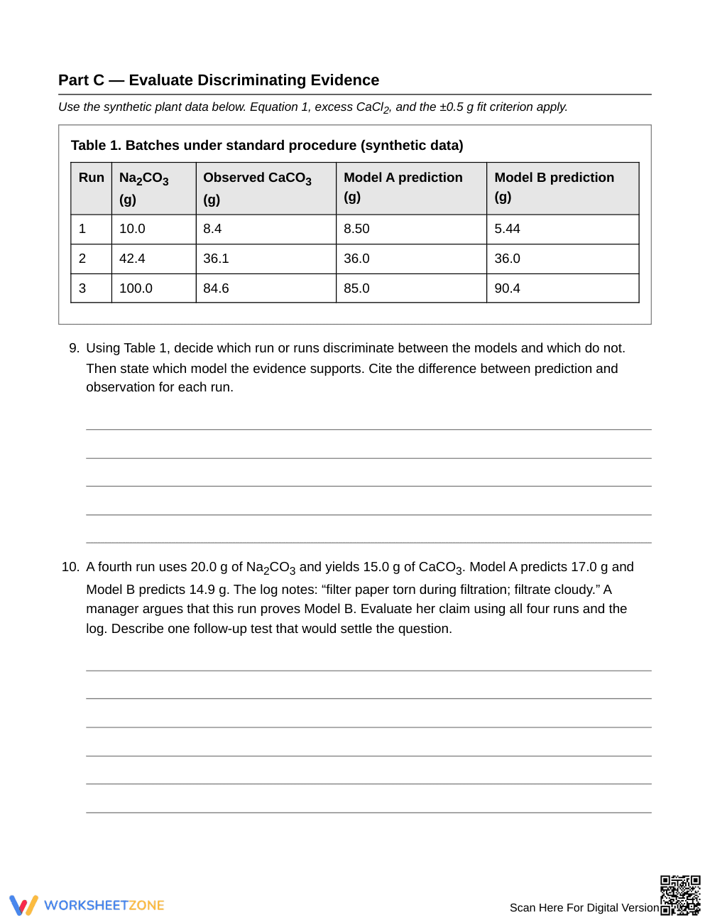 Printable Yield Models Worksheet | Grade 11 Chemistry - Page 5