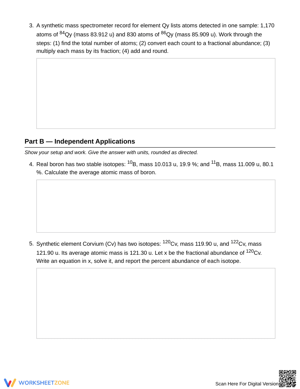 Complete Average Atomic Mass Worksheet | Grade 11 Chemistry - Page 3