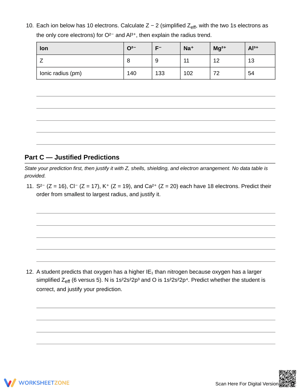 Printable Shielding & Zeff Worksheet | Grade 11 Chemistry - Page 5
