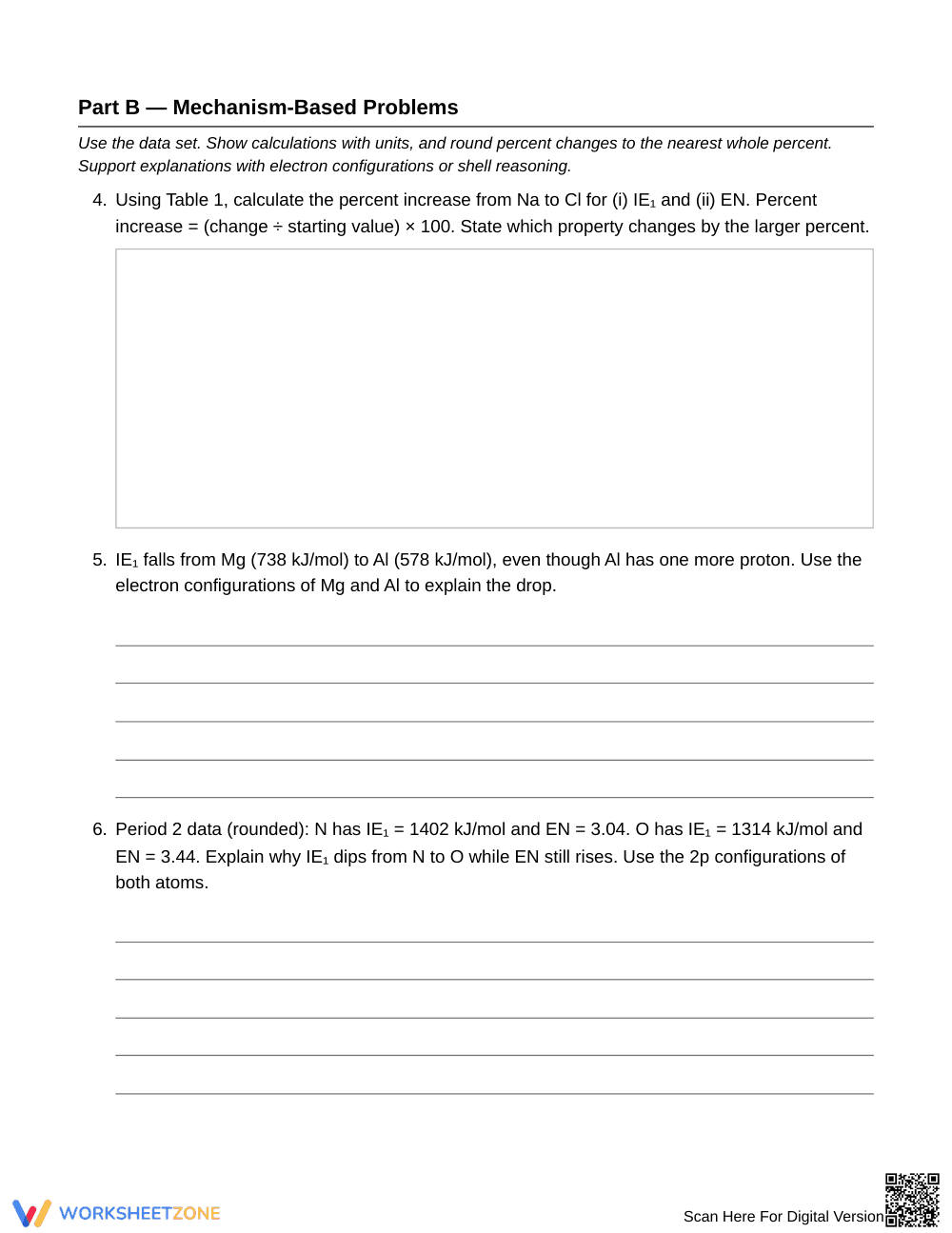 Ready IE vs Electronegativity Worksheet | Grade 11 Chemistry - Page 3